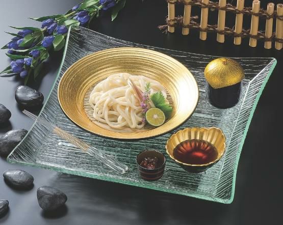 鳳龍盛鉢一色金箔6寸