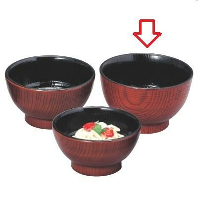 長寿木目丼栃塗(大)