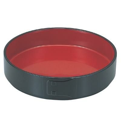 メンパ丸そば皿黒内朱本体（底板付）