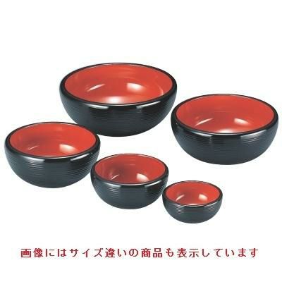 千筋ナツメ鉢黒内朱7寸