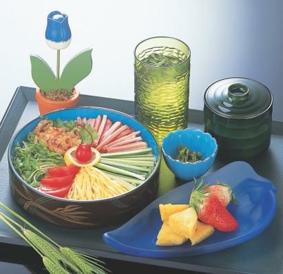 7寸冷麺浅鉢梨地蘭本体