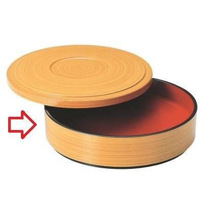 7寸冷麺浅鉢白木内朱本体