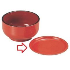 刷毛目薬味皿柿朱