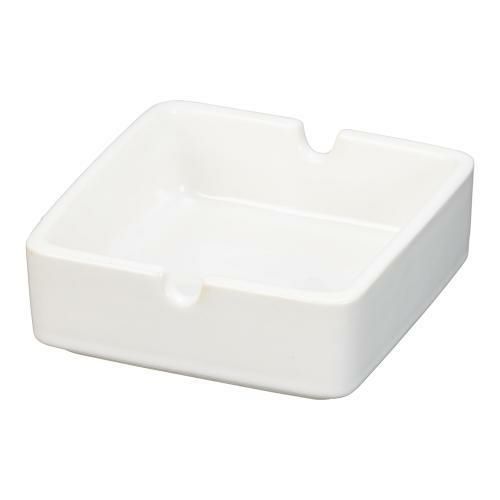 陶器 ホワイト 角形灰皿 Y-405