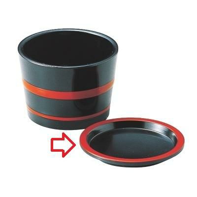 3.1寸桶型つゆ入黒朱ひも薬味皿のみ