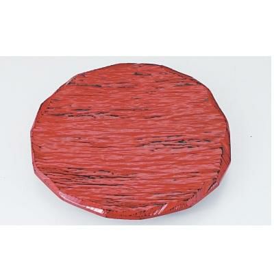 9.5寸東尋坊丸とんかつ皿根来漆塗