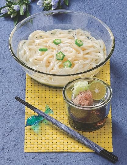 7寸菊カット冷麺鉢ブルー