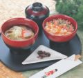 長寿木目丼朱ぼかし(中)