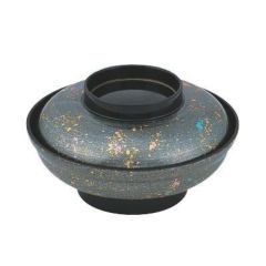 6.5寸大輪丼浅型銀光彩内黒