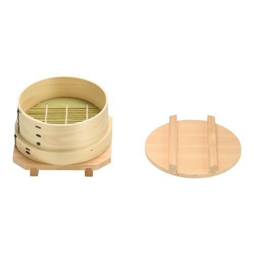 マルY 桧 ワッパセイロセット 15cm (蓋・すだれ・台付)