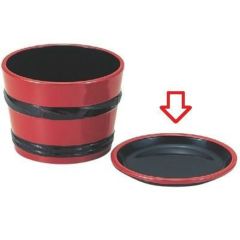 2.8寸桶型薬味皿黒天朱