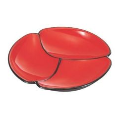 花型薬味皿朱天黒