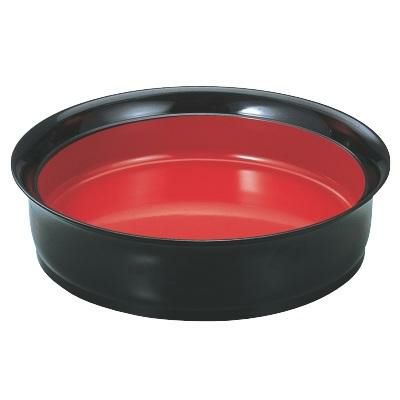 羽反鉢（深型）黒内朱8寸