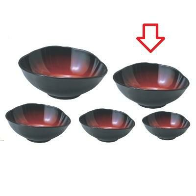 吉野鉢黒内朱ぼかしパール7寸