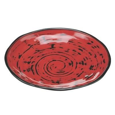 8寸小判せせらぎ皿研出し根来本体