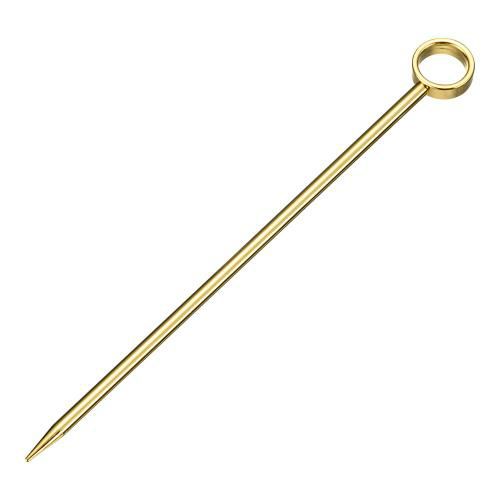 18-8オードブルピン 金メッキ 丸穴(6本入)