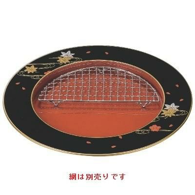 31cm段付丸プレート春秋内柿朱網別