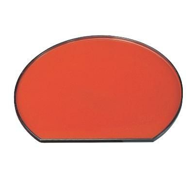 京型半月盆柿朱パール渕天黒尺2 朱パール渕黒