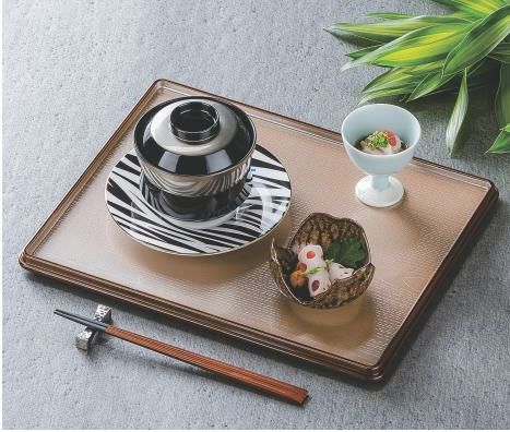 万葉長手両面盆銀透き渕べっ甲SL/黒尺4 黒