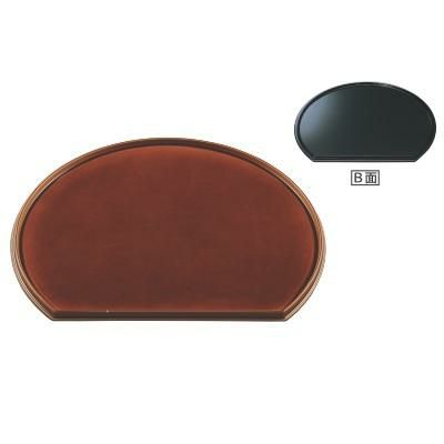 新半月両面盆漆調春慶塗/黒尺4