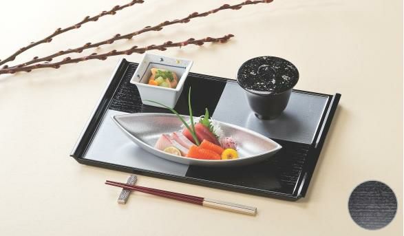 木目フライト盆黒銀市松SL尺2