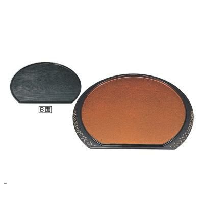 半月両面盆梨地唐草/黒木目尺3