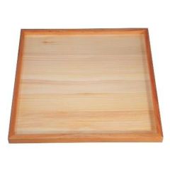 木製角白木盆クリヤー仕上げ尺2