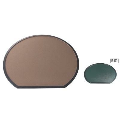 雲流両面半月盆ベージュメタ普賢塗SL/グリーン布目尺4