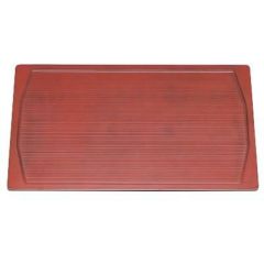 木製内矢羽根型千筋盆研出し根来
