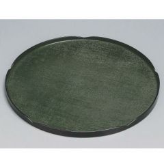 輪華布目丸盆グリーン漆塗尺2 グリーン