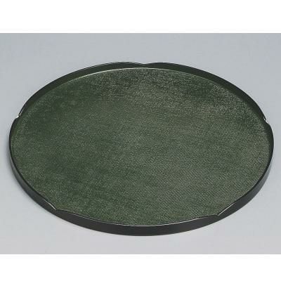 輪華布目丸盆グリーン漆塗尺2 グリーン