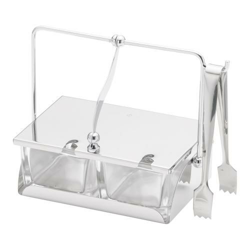 ガラス薬味入れ T-2(2ヶ仕切) 《2-015》