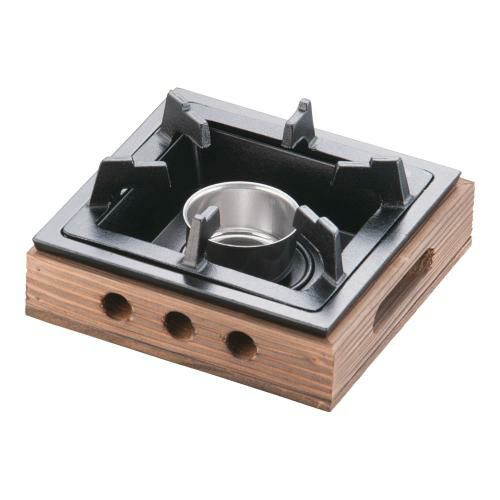 アルミ 民芸調コンロ(固形燃料皿付) 小