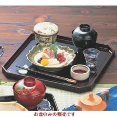 お盆 木製半月盆カンナ目溜漆塗尺2 /業務用/新品/小物送料対象商品