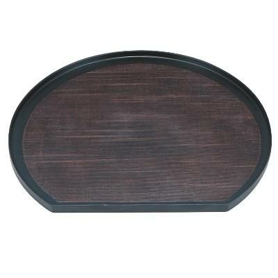 木製布目半月盆曙塗 尺3