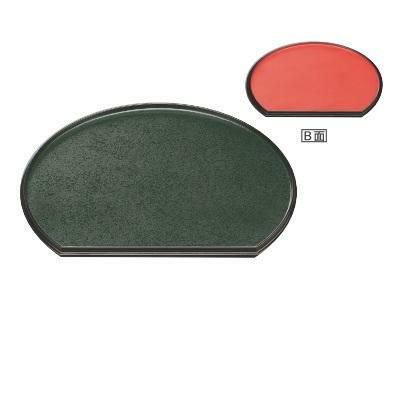 新半月両面盆グリーン天黒クリヤータタキ/朱天黒尺5