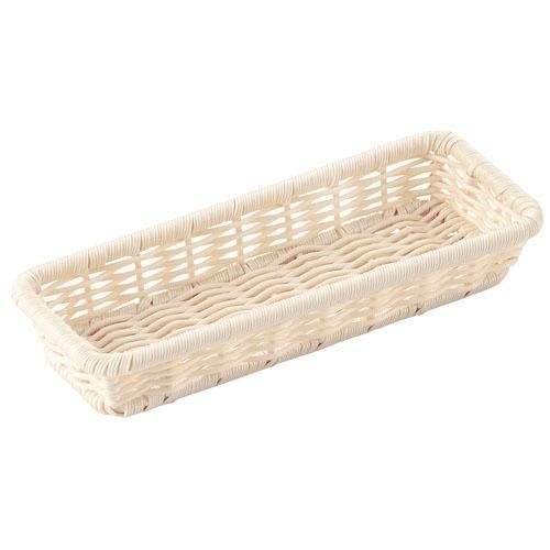 PP枠入樹脂バスケット角長細 白