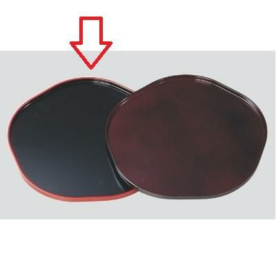 梅型盆 黒渕天朱9寸 黒渕天朱