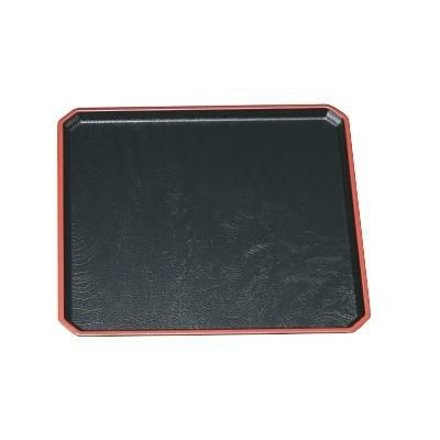 角隅切木目盆黒天朱SL尺2 黒天朱