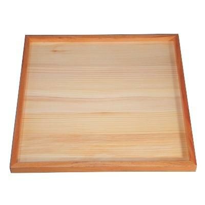 木製角白木盆クリヤー仕上げ尺1