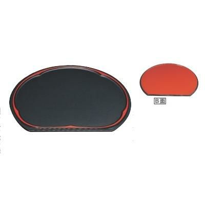 梅型半月両面盆黒タタキSL/朱天黒尺5