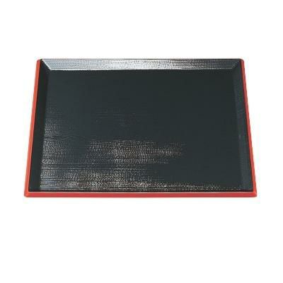 利休角盆黒天朱SL尺1 黒天朱