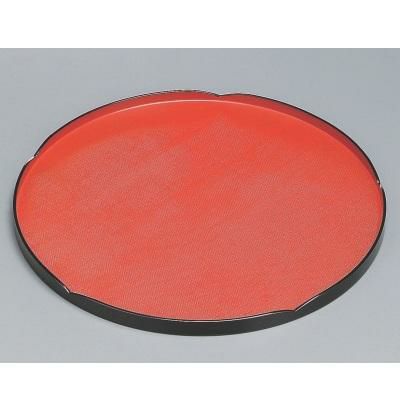 輪華布目丸盆朱漆塗尺2