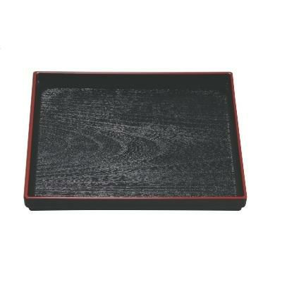 正角木目盆黒天朱SL9寸 黒天朱