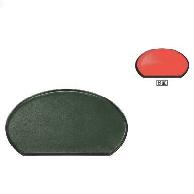 半月両面盆グリーン乾漆クリヤータタキ/朱渕黒尺3