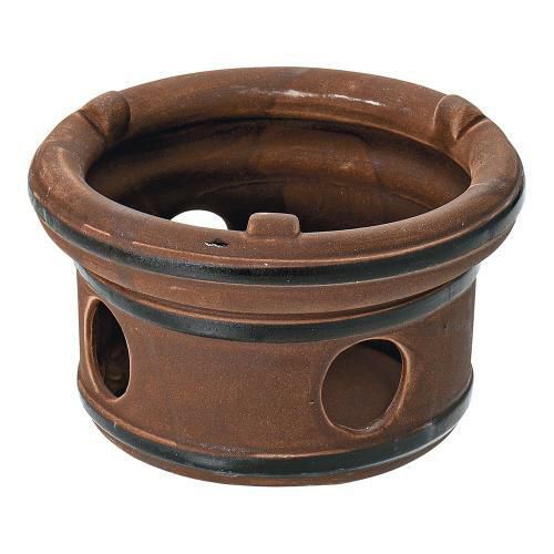 陶器 丸コンロ 赤茶 (固形燃料専用) 21249