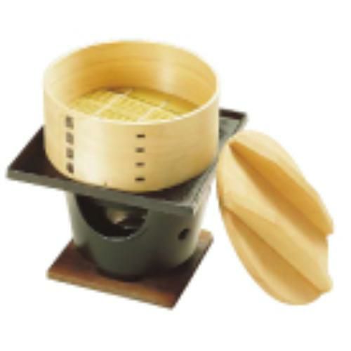 桧 丸セイロコンロセット (湯入れ付)