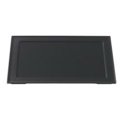 長手炉縁盆銀彩内黒尺0 黒