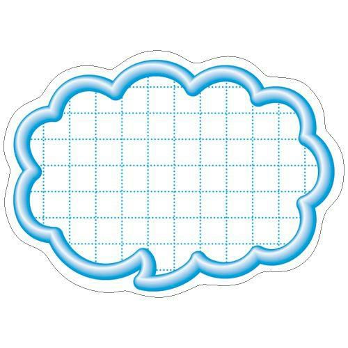 抜型カード 立体枠 吹出し 小 ブルー/50枚×5冊入