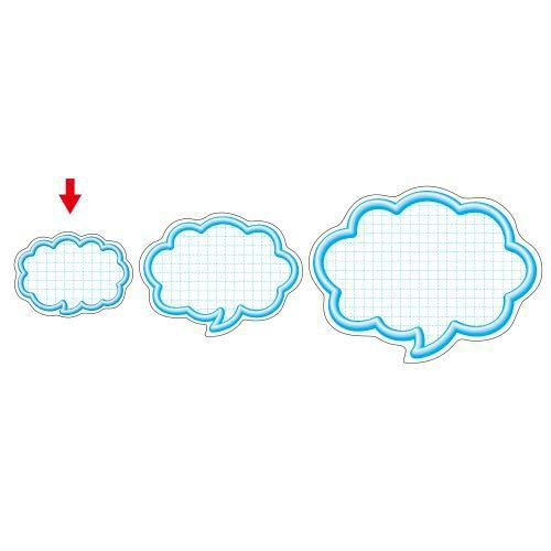 抜型カード 立体枠 吹出し 小 ブルー/50枚×5冊入